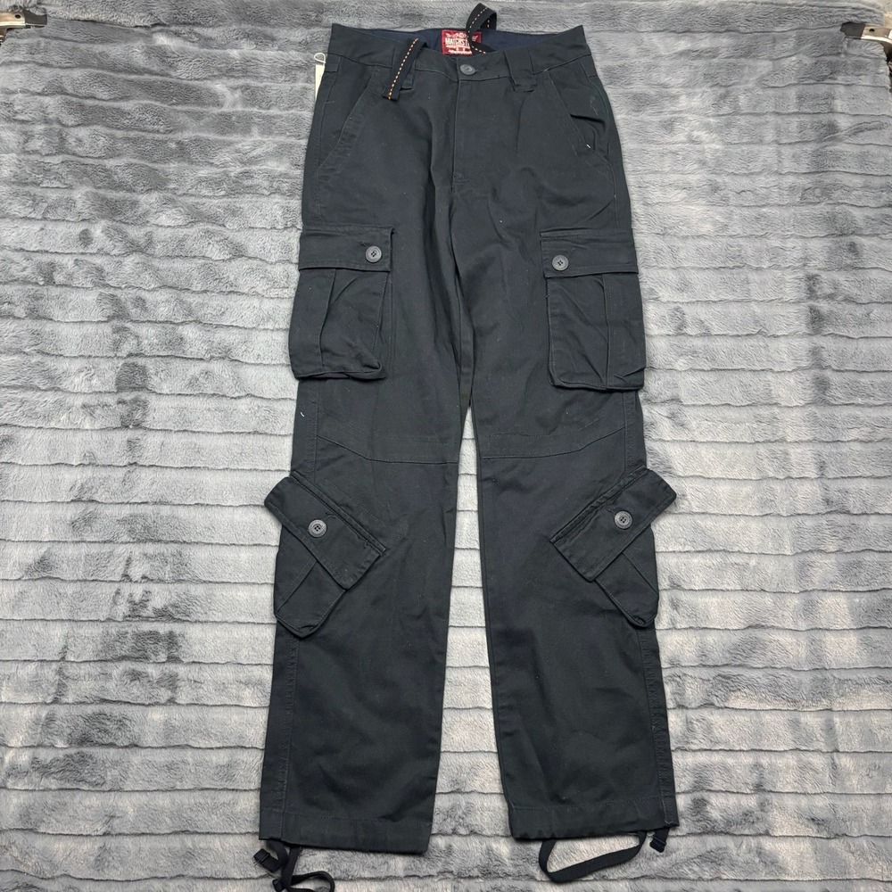 Matchstick Mens Cargo Pants Blue 3357 28 Navy Cotton Tactical Workwear NWT